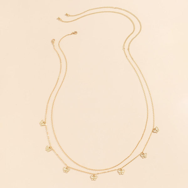 Tassel Butterfly Pendant Double layer Waist Chain for Women's Sexy Street Photography Single circle Metal Body Chain