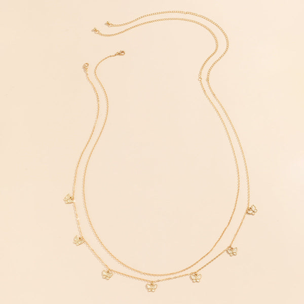 Tassel Butterfly Pendant Double layer Waist Chain for Women's Sexy Street Photography Single circle Metal Body Chain