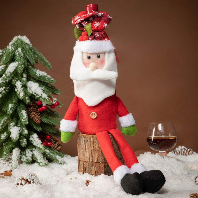 Cartoon Long Leg Elderly Wine Set Creative Christmas Decorations Decoration Home Table Wine Bottle Set