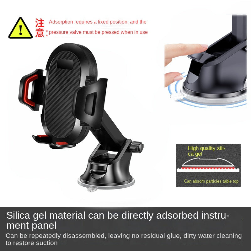 Long Rod Automatic Lock Car Phone Holder Telescopic Suction Cup Mount for Car Air Vent Lazy Live Streaming