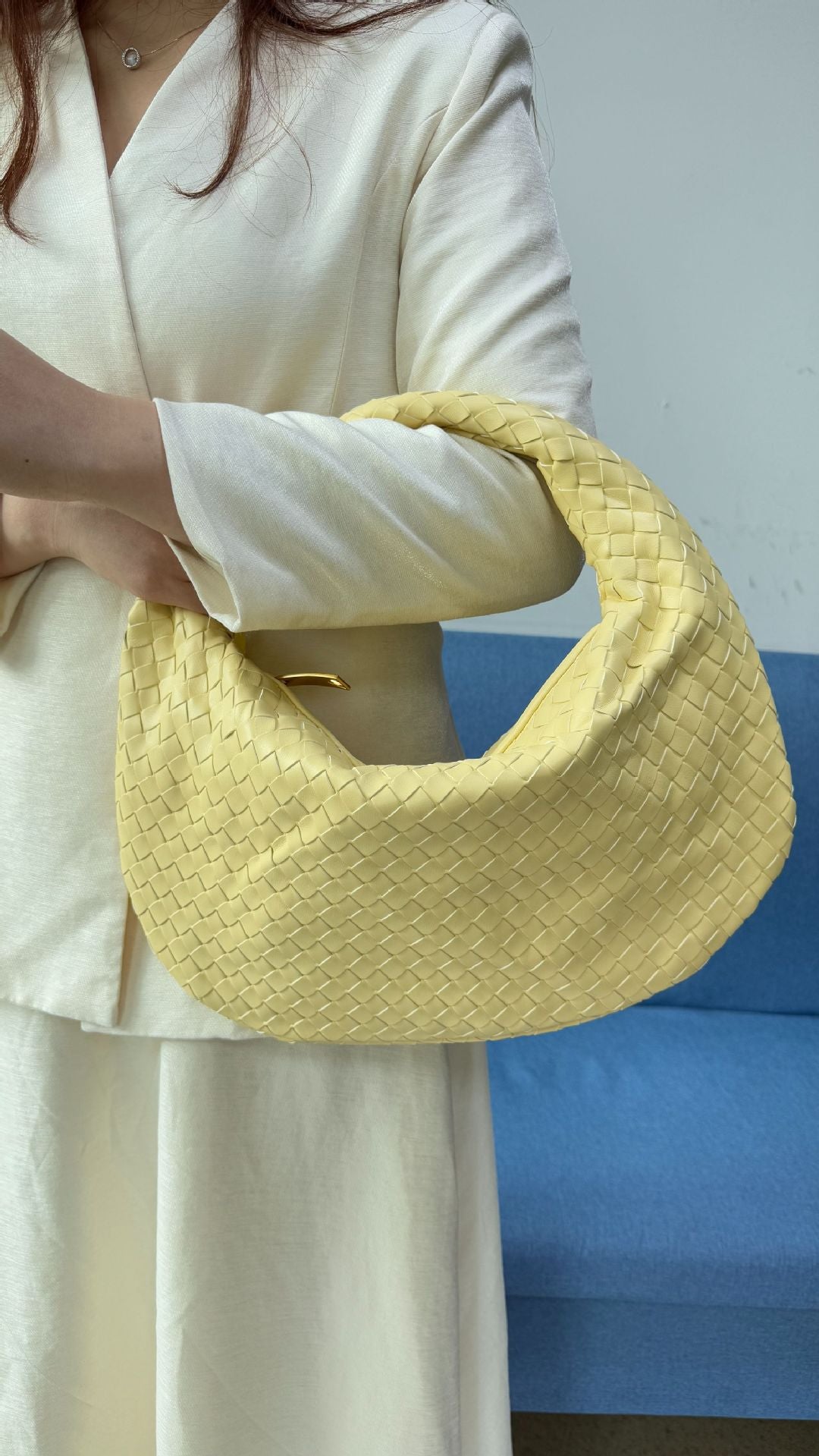 Large size women's woven bag large capacity hand-held armpit bag women's bag