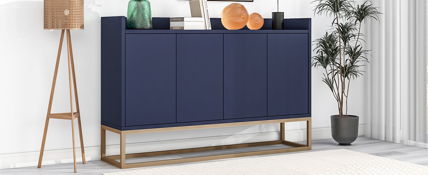 TREXM Modern Sideboard Elegant Buffet Cabinet with Large Storage Space for Dining Room, Entryway (Navy) V.I.P Digital Presence