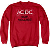 AC/DC High Voltage Stencil Mens Crewneck Sweatshirt Red - Small / Red