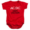AC/DC High Voltage Stencil Infant Baby Snapsuit Red - Small (6 Months) / Red