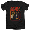 AC/DC Group Distressed Mens Slim Fit V-Neck T Shirt Black - Small / Black