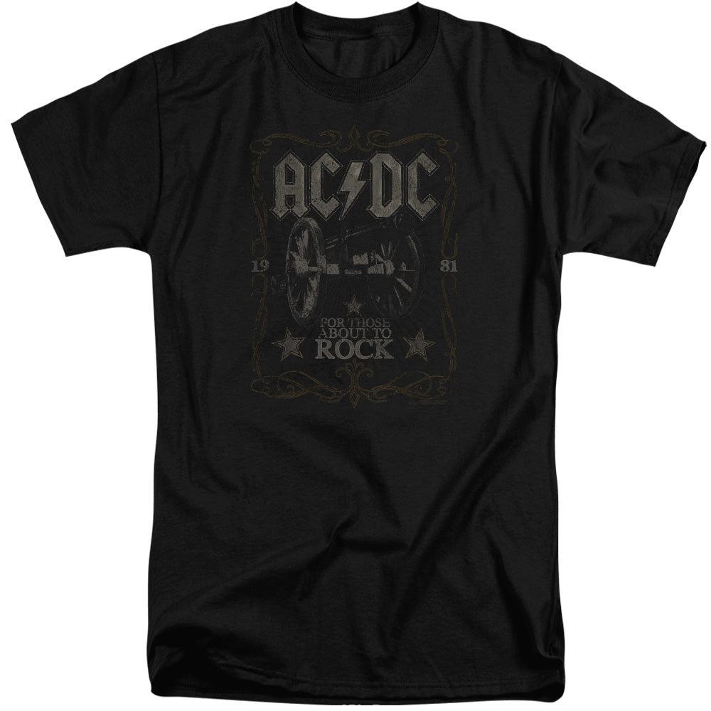 AC/DC Rock Label Mens Tall T Shirt Black