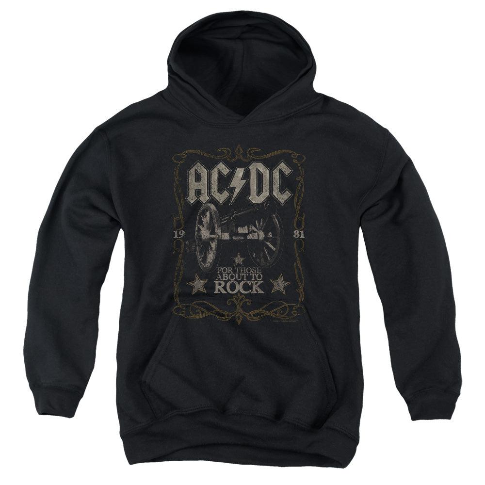 AC/DC Rock Label Kids Youth Hoodie Black