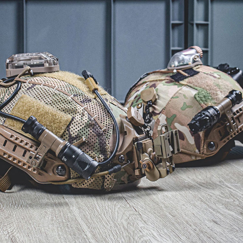 New SS M-AX tactical helmet headlamp stand. Rotating base for night vision flashlights. Durable gun - mounted lighting gear.