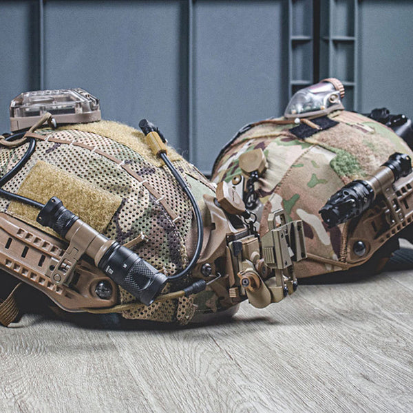 New SS M-AX tactical helmet headlamp stand. Rotating base for night vision flashlights. Durable gun - mounted lighting gear.