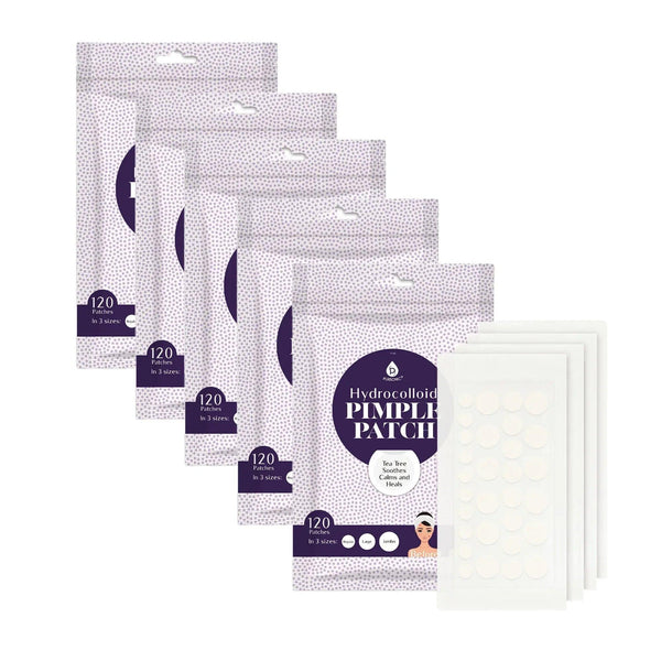 Hydrocolloid Pimple Patch, 120-Count, Multi Size Acne Solution 5 Pack - Gifts for You 'n Me