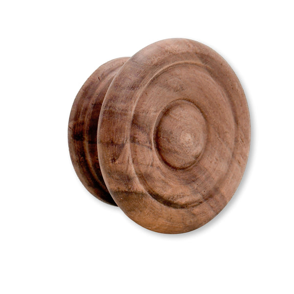Round Walnut Cabinet Knob 
