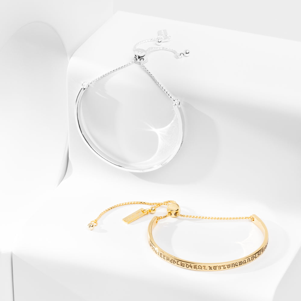 Armenian Alphabet Bracelet – 14K Gold Engraved Bangle