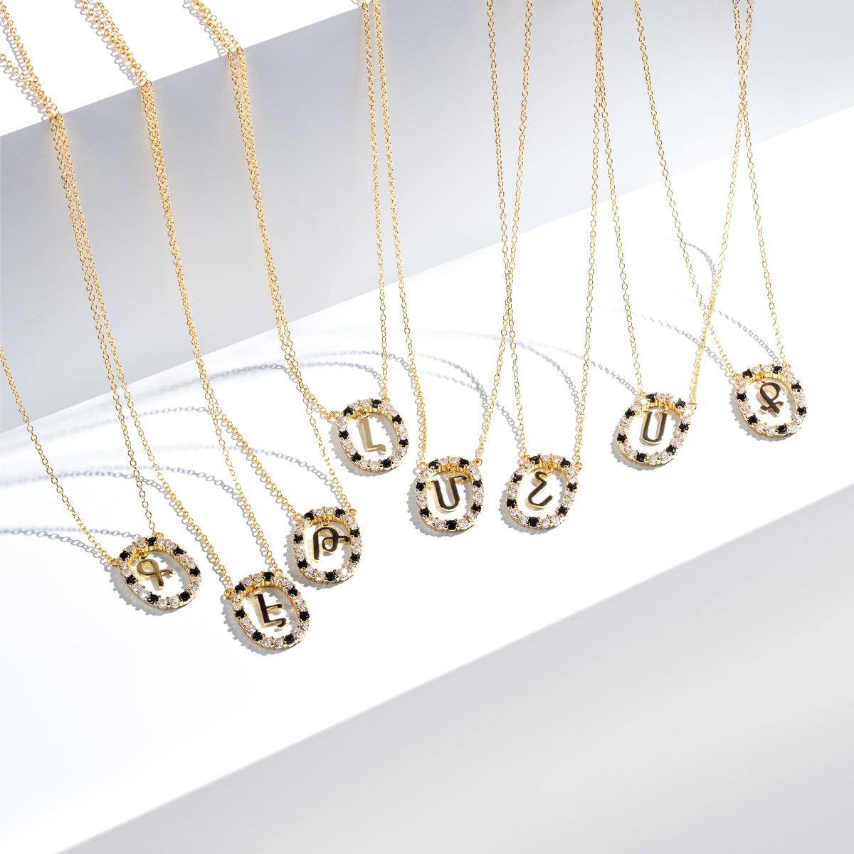 Armenian Alphabet Initial Necklace – Gold-Plated with Zircon