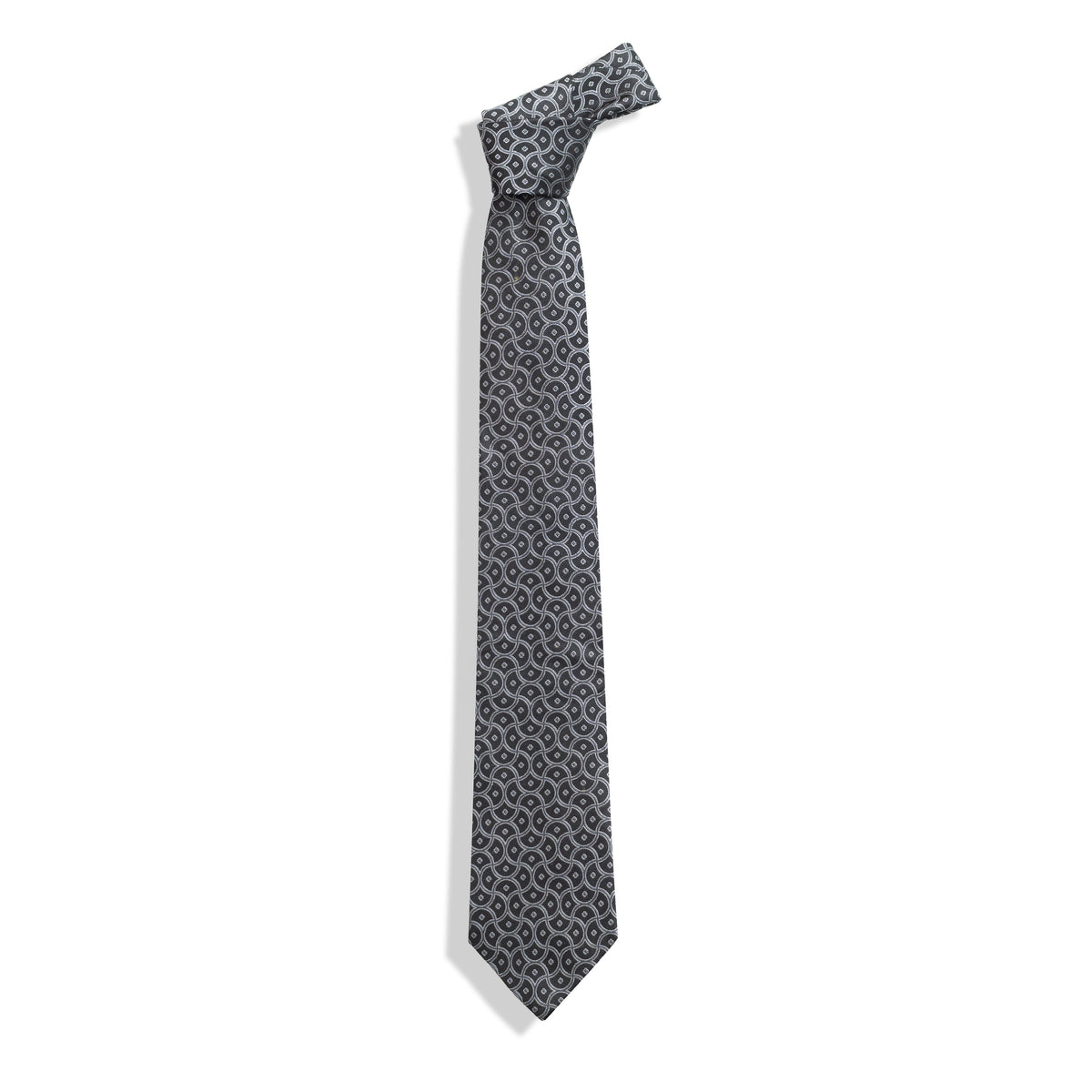 Manuscript Heritage Silk Necktie – Black & Grey