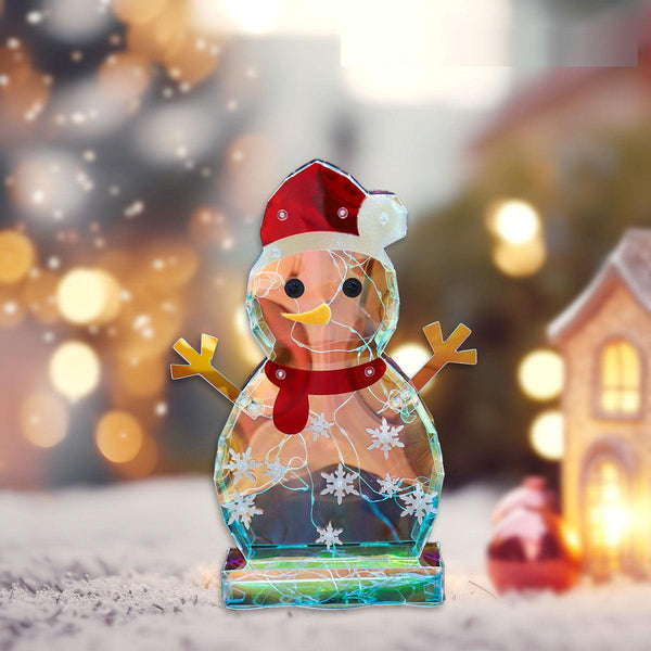 Christmas Colorful Glowing Snowman Ornament Flat Snowman Desktop Plug in Night Light
