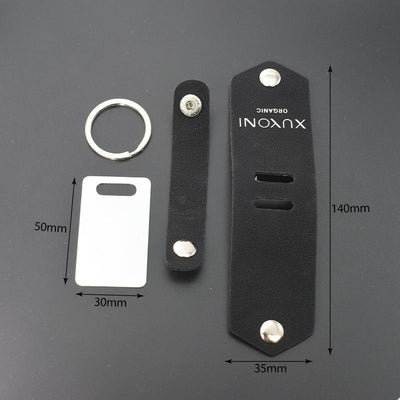 Blank heat transfer leather detachable keychain laser multifunctional DIY leather keychain leather overprint photo