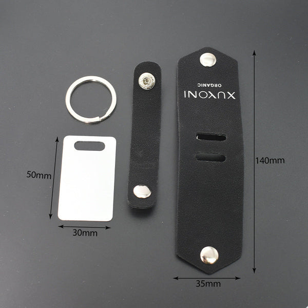 Blank heat transfer leather detachable keychain laser multifunctional DIY leather keychain leather overprint photo