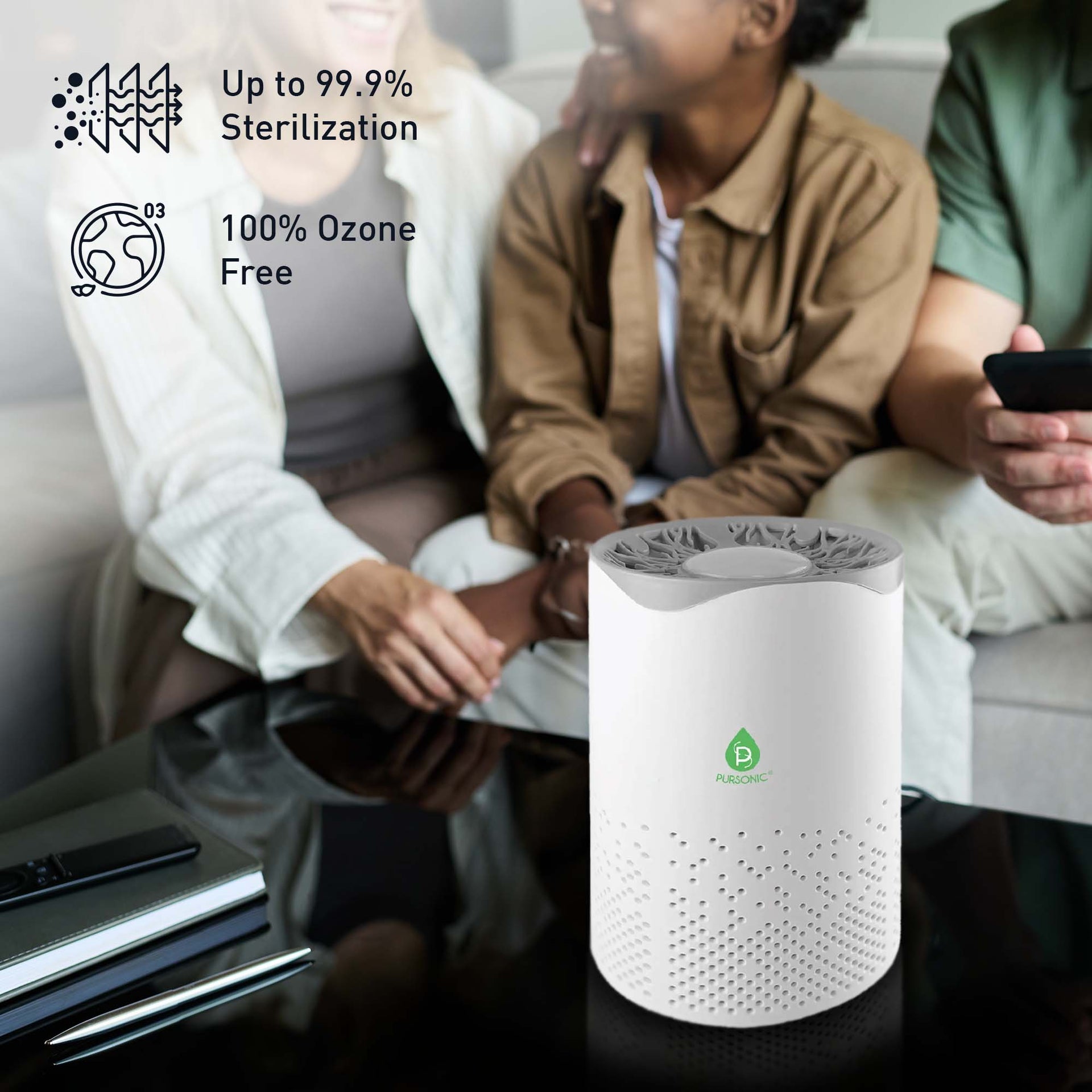 Pursonic Fresh Air & Aromatherapy Bundle – True HEPA Air Purifier & Essential Oil Diffuser