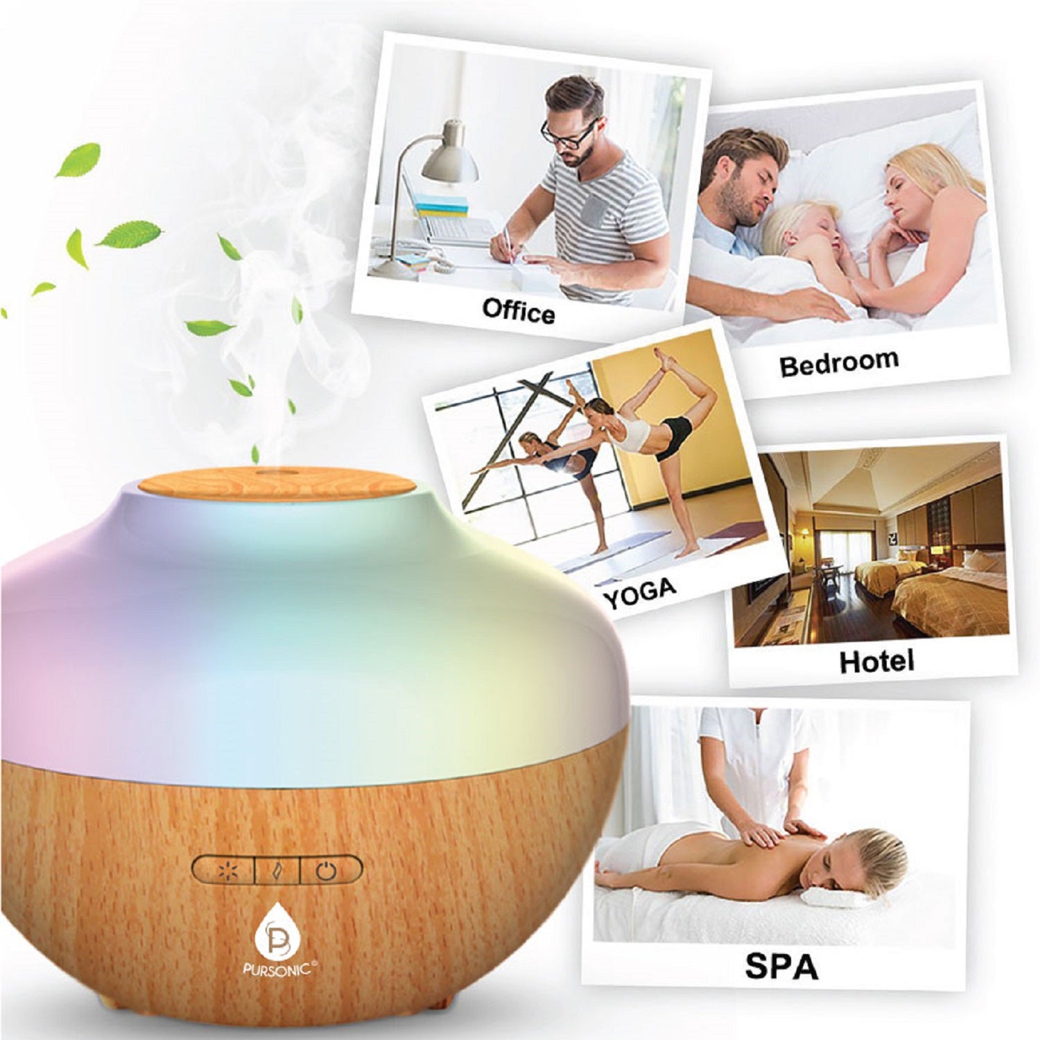 Ultimate Self-Care Wellness Bundle – 7-Color LED Therapy Face Mask, Ultrasonic Diffuser & 6 Essential Oils