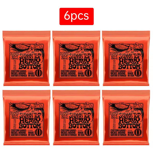 6 sets of Ernie Ball Slinky guitar strings (models 2003, 2215, 2223, 2221, nickel - wound) for electric & acoustic guitars