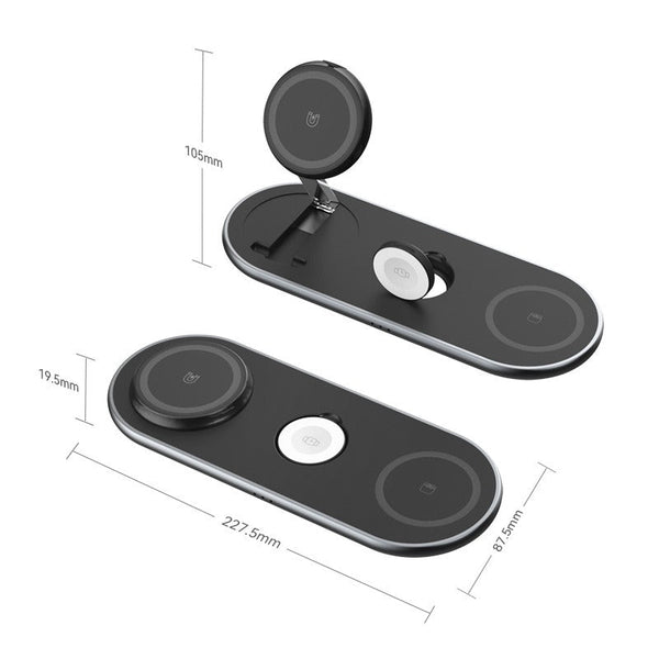 Foldable wireless convenient 3-in-1 magnetic wireless fast charging suitable for Apple 3-in-1 wireless charging