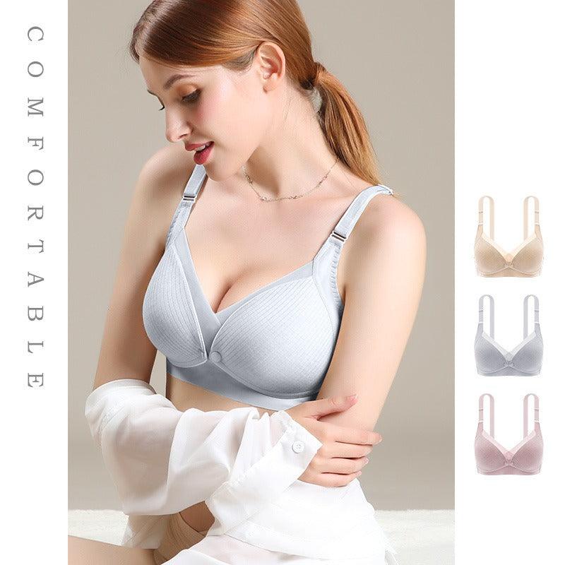 Nursing Underwear Maternity Underwear Front Open Buckle Thin Seamless Bra Cotton Lining Large Size Nursing Bra