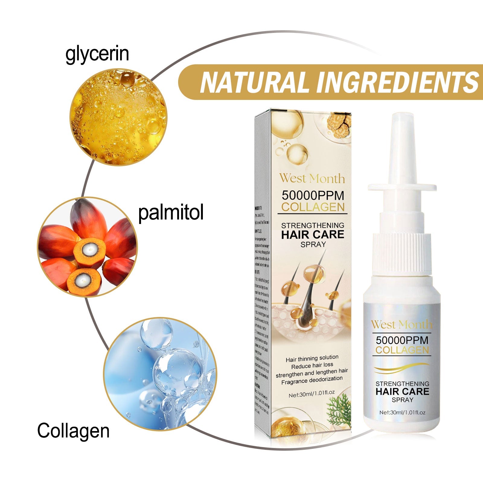 Hair Smoothing Essence Spray, Moisturize Hair Roots, Strengthen Scalp, Prevent Hair Loss, Repair And Smooth