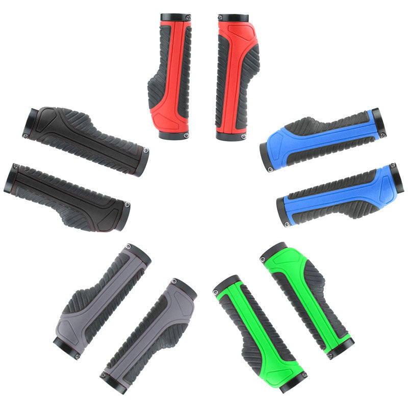 Bicycle Rubber Handlebars Mountain Bike Bilateral Lockable Handlebars Electric Bicycle Two-Color Handlebars