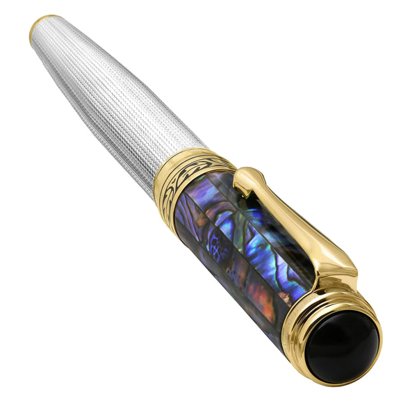 Maestro® 925 Sterling Silver Fountain Pen (Fine Nib) - Paua Abalone Cap - Gifts for You 'n Me