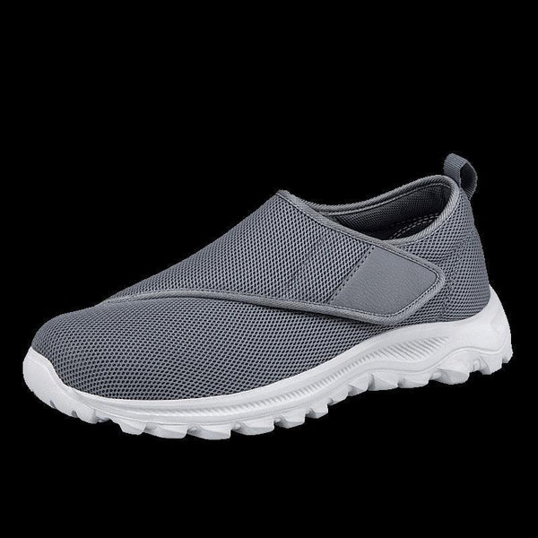 Elderly shoes men's chubby feet swollen feet, special health shoes sports shoes single buckle with dad's shoe mesh