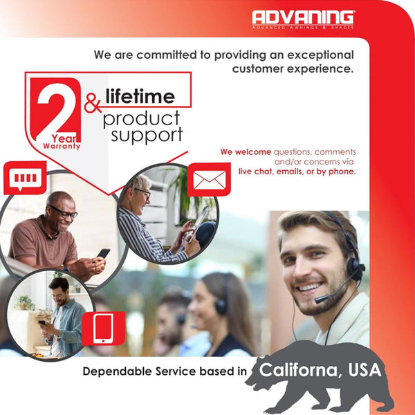 Advaning Classic Series Fully Assembled Retractable Sun Shade Canopy Awning (SAK92851)