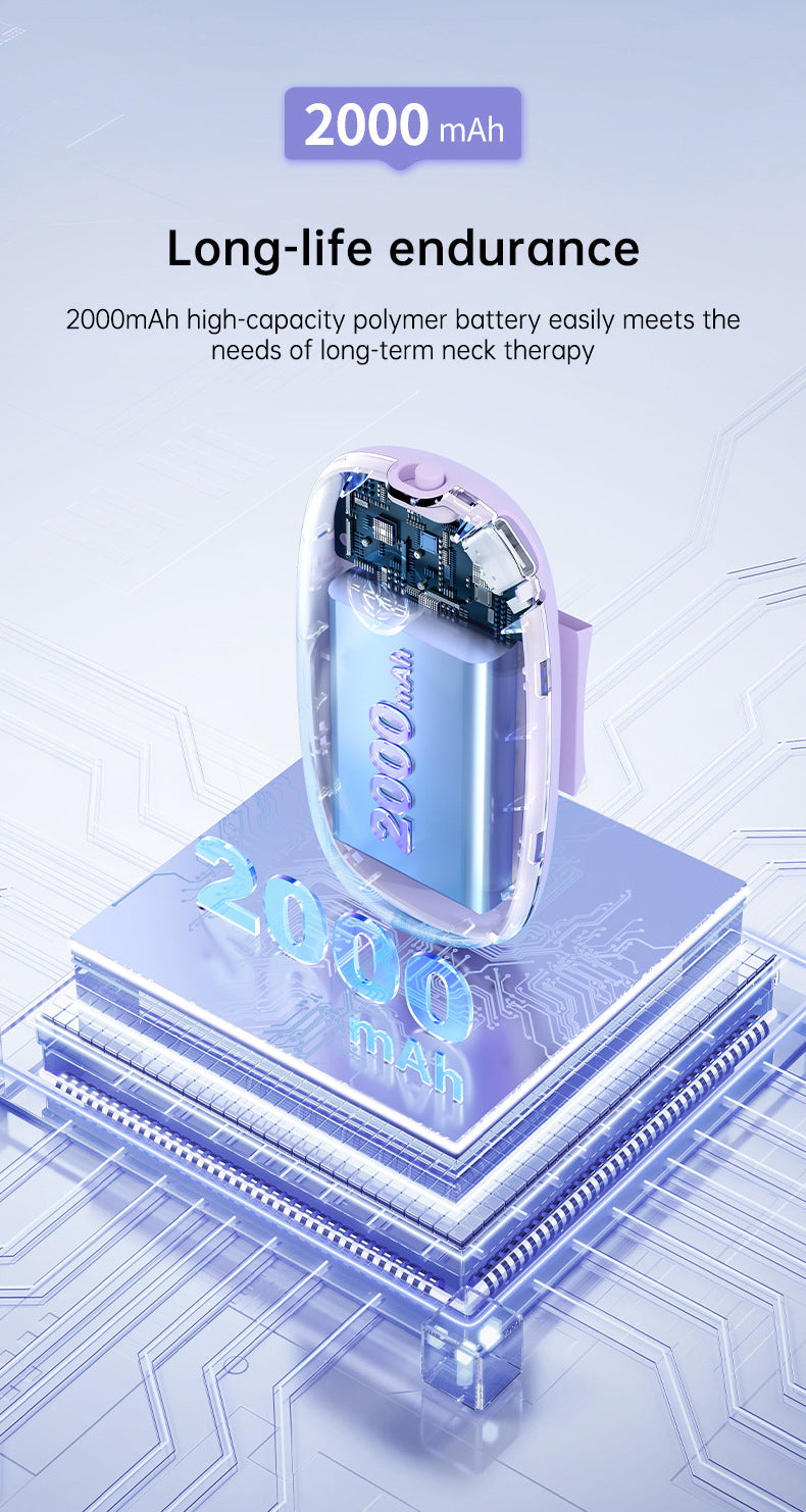 Neck Massager with Heat, Portable Neck Lymphatic Massager for Pain & Fatigue Relief