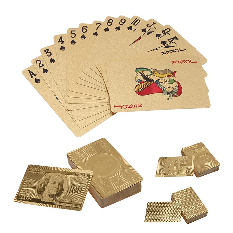 Waterproof Luxury Platinum Foil Poker Playing Cards Gold Plated Porker Cards