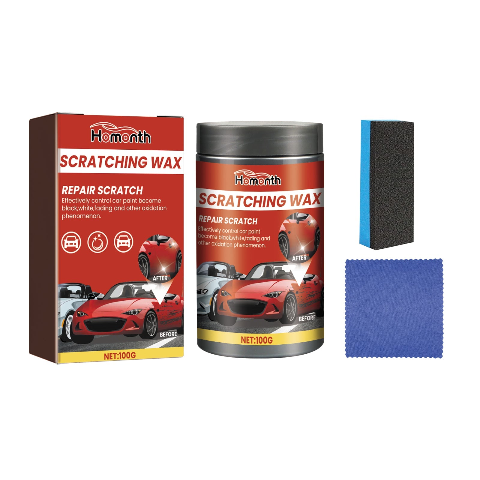 Car Paint Scratch Remover, Car Paint Scratch Repair Cleaning Cloth Scratch Maintenance Agent