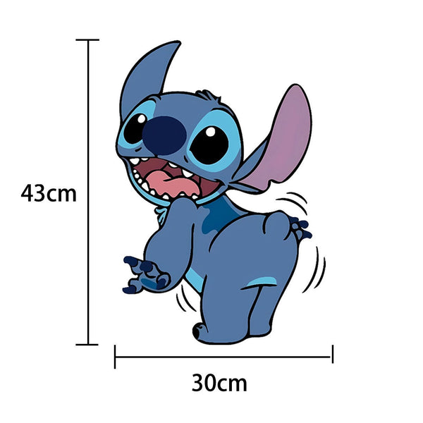 3D Broken Wall Stitch Wallpaper Children's Room Art Poster Decoration Self Adhesive Cartoon Anime Sticker Glass Door Sticker