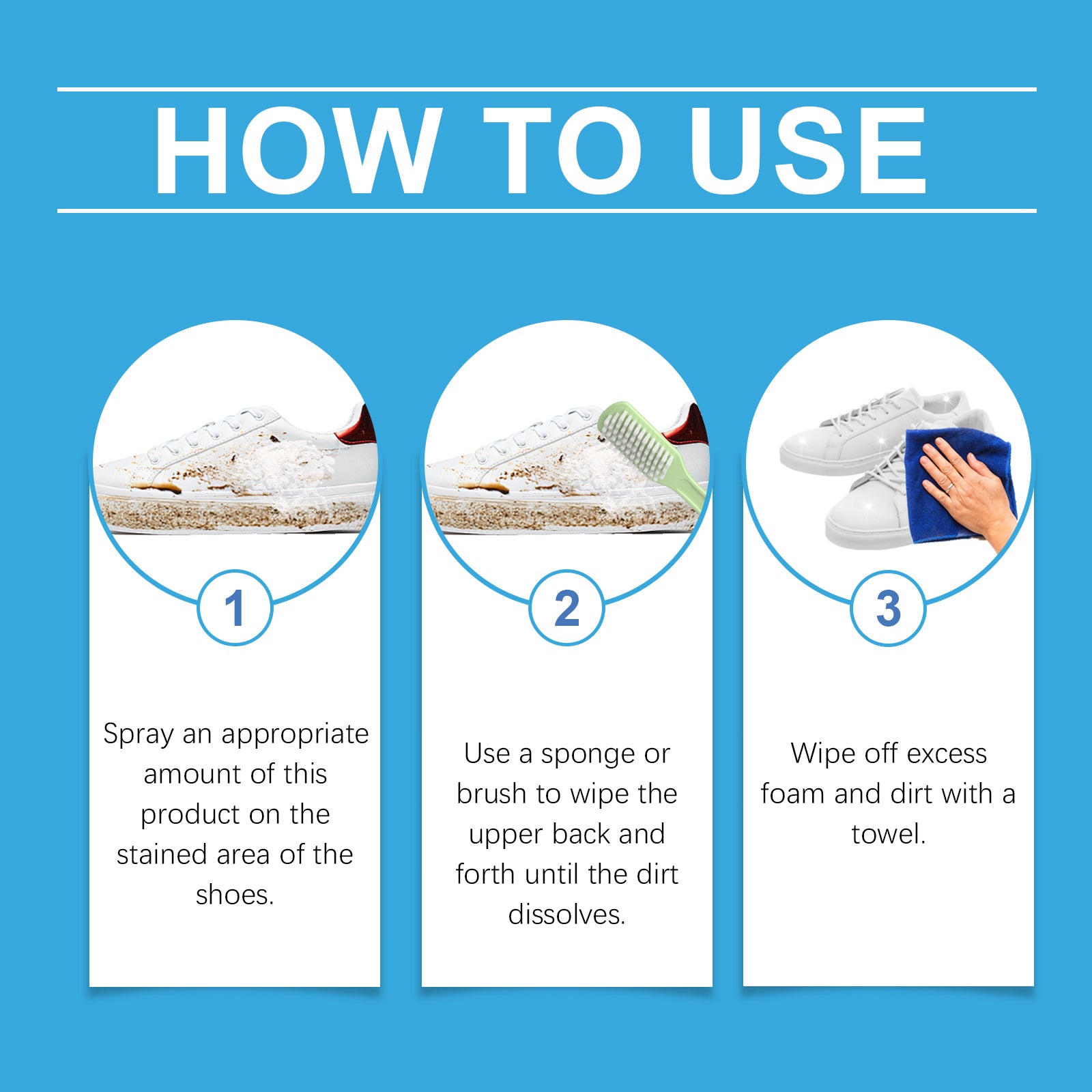 Shoe Decontamination Foam Cleaner Small White Shoes Gentle Clean Yellow Edge Stain Shoe Cleaner