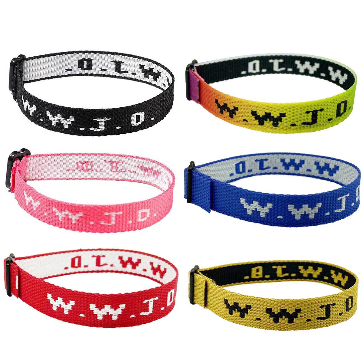 Alphabet Jacquard Printed Wrist Strap Bracelet Strap Unisex WWJD Bracelet Adjustable Bracelet
