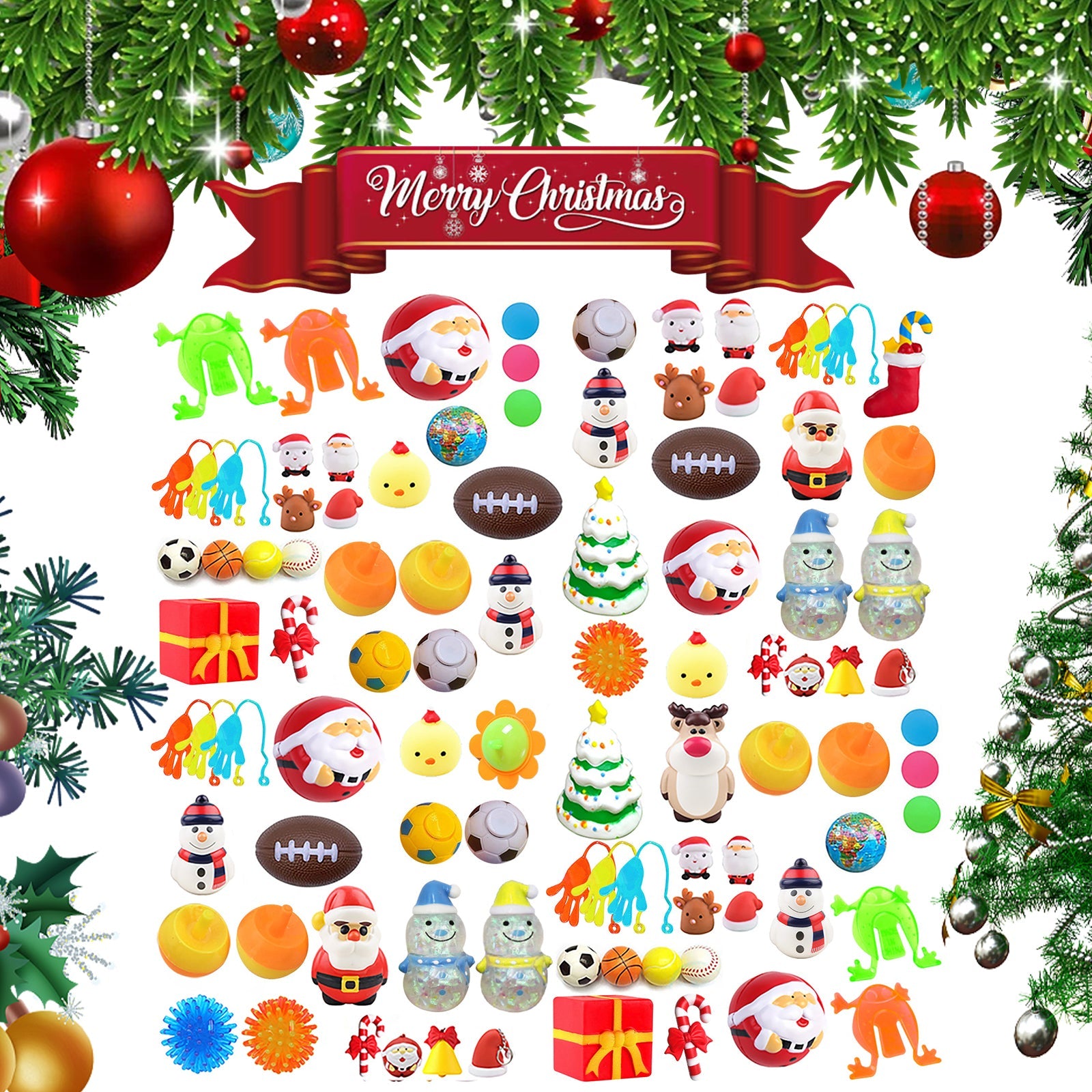Christmas Surprise Blind Box, Christmas Relief Toys Celebration Atmosphere 24 Random Hidden Blind Box Gifts