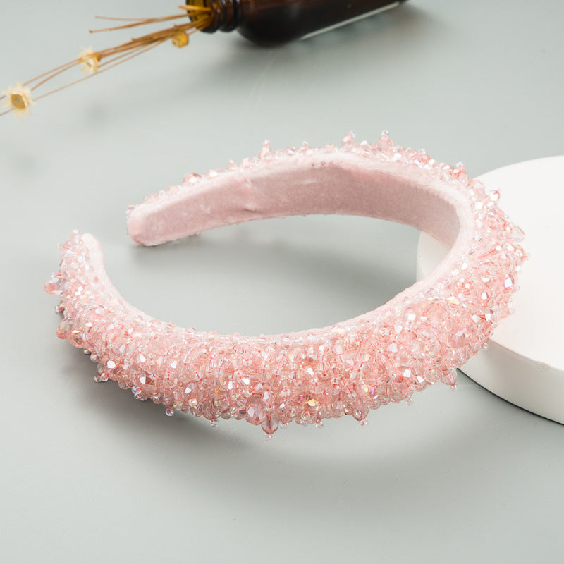 Ins New Baroque Hand-Sewn Stellalou Headband Full Of Crystal Headband