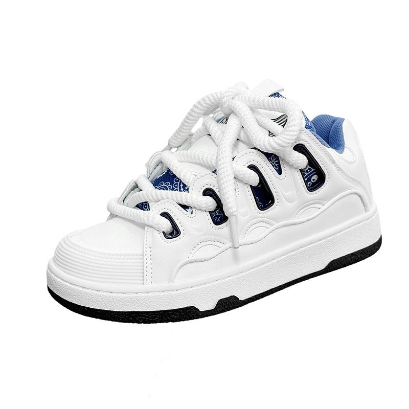 National trendy white shoes for men niche trendy thick soled sports sneakers for women