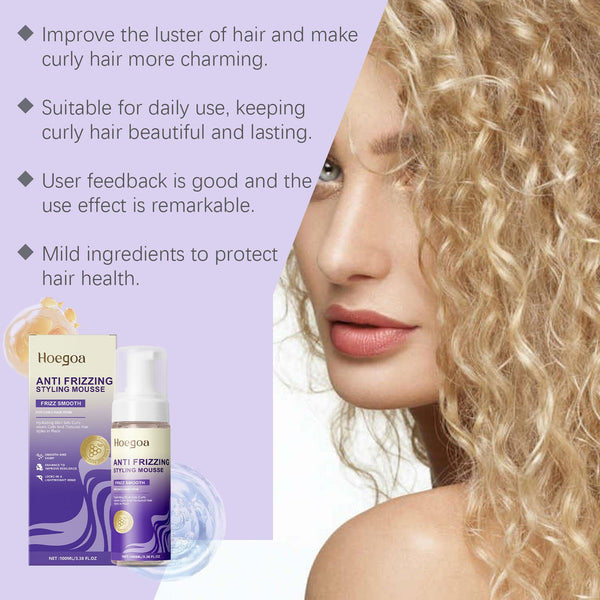 Curls Volumizing And Styling Mousse Curls Styling Shine Confident, Soft And Elastic Curling