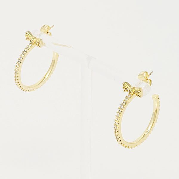 Bow On Top Hoop Earrings