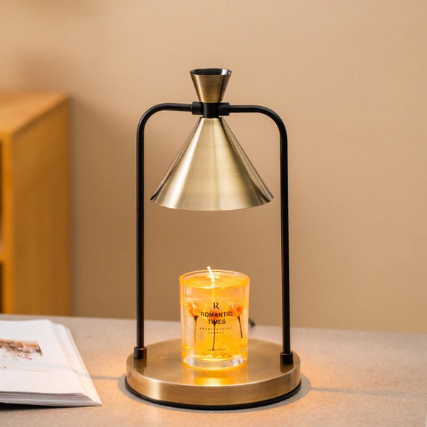 Aromatherapy desktop retro melting candle simple desk lamp bedroom dimmable melting wax lamp iron art fragrance night light