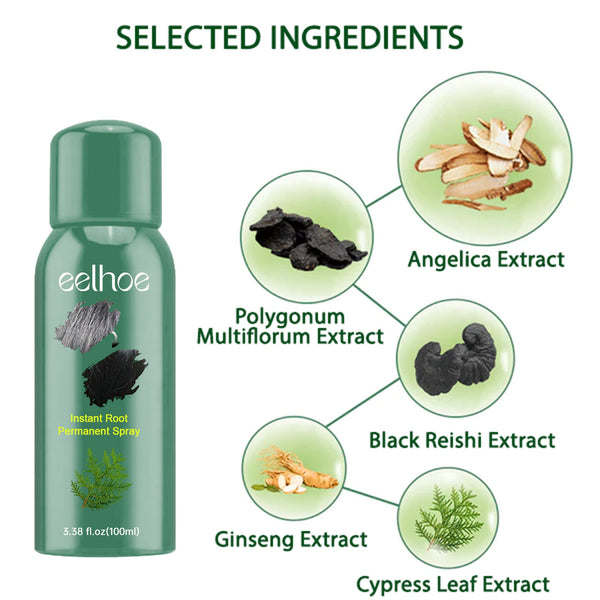 Black Hair Spray Dense Nourishing Roots Shine Smooth Natural Black Hair Cover White Hair Conditioner Spray