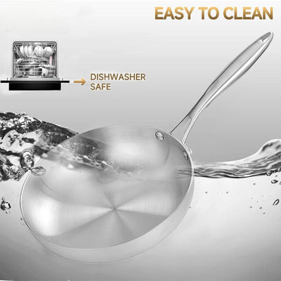 304 stainless steel three-layer steel frying pan, induction cooker, gas universal flat bottomed pan, steak frying pan