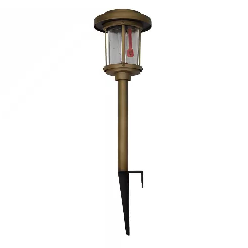 4 Pack - Gold Outdoor Solar LED Light Set - Weather-Resistant Path Yard Lighting