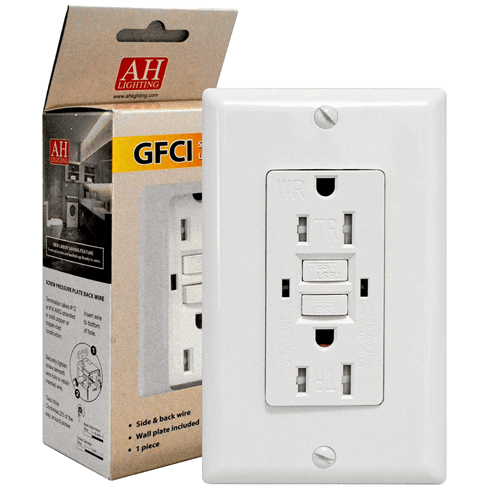 AH Lighting GFCI 15Amp Tamper Resistant - Self Test (UL943) White