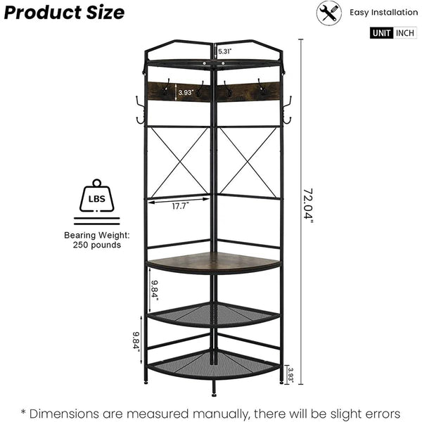 Modern Corner Entryway Hall Tree Shoe Storage Bench Coat Rack