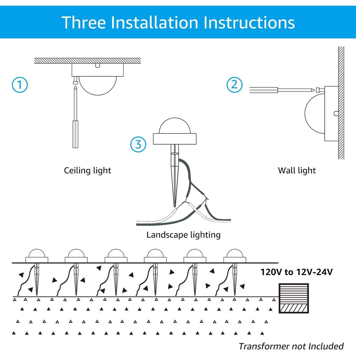 ALD10 6-Pack 2700K Warm White Integrated LED 4.5W Outdoor Aluminum Deck Lights Package, 12V Low Voltage Landscape Pathway Lights