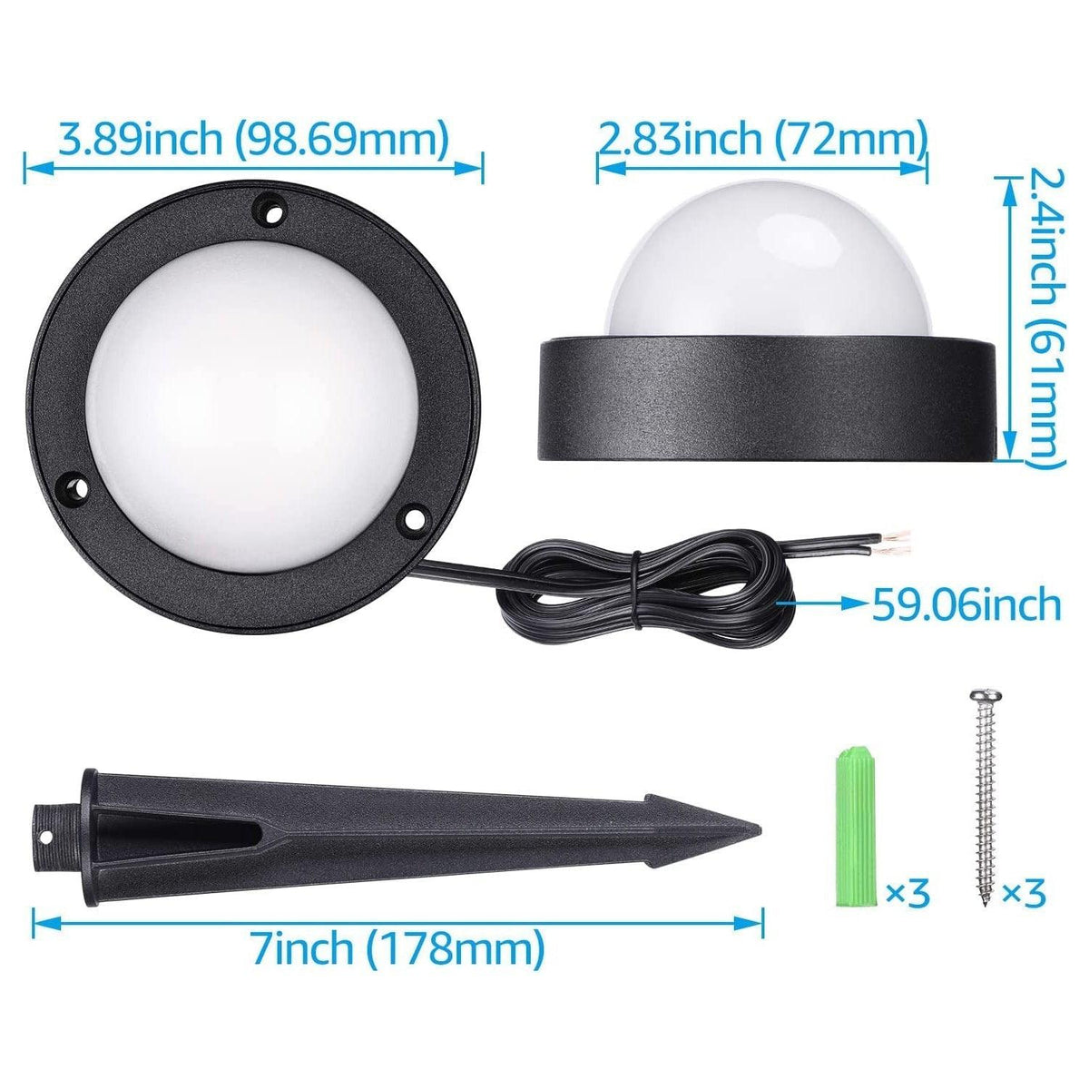 ALD10 6-Pack 2700K Warm White Integrated LED 4.5W Outdoor Aluminum Deck Lights Package, 12V Low Voltage Landscape Pathway Lights
